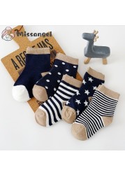 5pairs/lot 2022 Baby Socks for Kids Girls Boy Cotton Stripe Cartoon Animals Summer Baby Knitwear Socks Newborn Baby Clothes