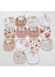 Baby Bib Infant Burp Cloths Toddler Bib Cotton Toddler Floral Dinner Towel Feeding Double Deck Cute Girl Bibs