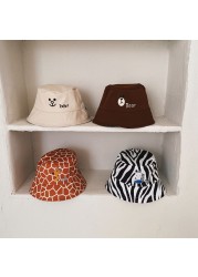 2022 summer new baby girl bucket hat cute animal bear print baby fisherman hat infant girls beach hat toddler panama sun hat