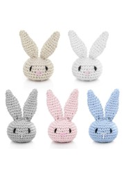 2020 New Handmade Crochet Cotton Rabbit DIY Baby Pacifier Chain Infant Accessories Teether 95AE