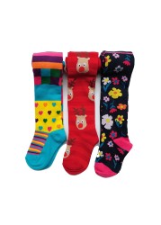 3pcs Girls Plaid Tights Kids Socks Spring Autumn Christmas Baby Girl Clothes Floral Striped Tights For Girls Pantyhose