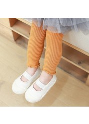 Girls Leggings Children Pants Infant Newborn Kids Leggings Toddler Girl Trousers Ribbed Leggings Spring Autumn Cotton