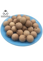 100pcs Wooden Chew Teether 10-20mm Round Beads Ecofriendly Unfinished Beech Beads DIY Craft Jewelry Accessories