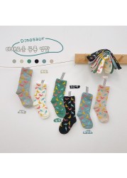 3pairs/lot Baby Kids Kids Boys Girls Socks Cartoon Dinosaur Cotton Breathable Cute Short Socks 2022 Autumn New