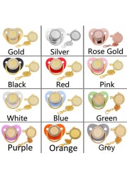 12 Colors Baby Pacifier Custom Blank Pacifier Newborn Baby Pacifiers With Rhinestone Pacifier Clips Nipple Pictures