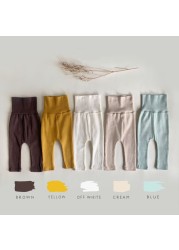 6M-3T Baby Cotton Leggings Solid Kids Pants Girl Cute High Waist Pants Fashion Infant Pants Toddler Boy Pp Pants Clothes