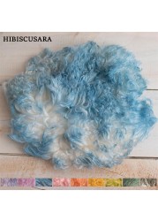 Tie-dye Wool Blanket Newborn Baby Plush Photography Backdrop Blankets Soft Cozy Skin-friendly Infant Photo Mat Filler