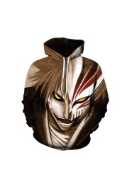 Bleach Anime 3D Print Men Sweatshirts Casual Fashion Sweatshirts Autumn Warm Hooded Pullover Women New Pullover Hooded Sweatshirt