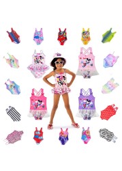 Summer Disney Unicorn Mickey Mouse Cosplay Children's Swimwear For Girls The Little Mermaid Bikini Beach Swimwear Holiday Outfit