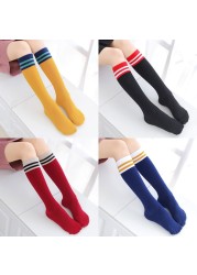 Kids Boys Toddlers Girls Socks Knee High Long Soft Cotton Baby Socks Stripped Children Socks School Clothes 4-9 Years