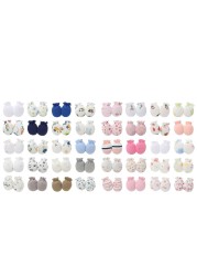 20 Pairs Baby Anti Scratch Soft Cotton Gloves Newborn Face Protection Handguard No Scratch Gloves Infant Bath Supplies