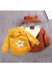 2020 Autumn Hooded Sweater For Kids Back To School Plush Tops Cartoon Print Outerwear Baby Boy Fashion Clothes