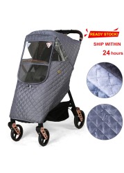 Universal Waterproof Winter Thicken Rain Cover Wind Dust Shield Full Raincoat For Baby Stroller Accessories Cane Pushchair Suit