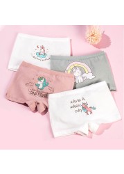 4 Pieces/Lot 2-12Y Children Underwear Cotton Girls Panties Cute Pattern Kids Boxer Briefs Child Soft Girl Pants safety pants