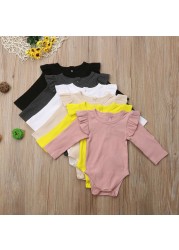 Ma&Baby 0-24M Spring Newborn Infant Baby Girls Knitted Romper Soft Long Sleeve Clothes Jumpsuit Toddler Girl Costumes