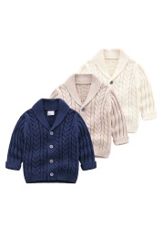 Handsome Kids Jacket Baby Boys Knitting Sweaters Children Clothes Girls Sweater Baby Spring Autumn Outfit Coat Costumes JYF