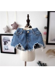 Dropshipping 2-7Y 2022 Baby Girl Summer Ripped Jeans Kids Denim Shorts For Kids Short Trousers