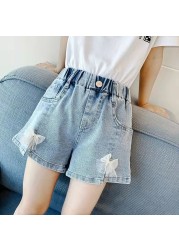 2022 New Fashion Summer Children's Shorts Floral Denim Shorts For Girls Short Jeans Princess Jeans Children Trousers