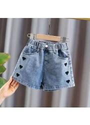 2022 New Fashion Summer Children's Shorts Floral Denim Shorts For Girls Short Jeans Princess Jeans Children Trousers