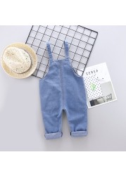 korean style summer children kids young girls denim overalls boys jeans cotton denim baby girl jumpsuit casual loose overalls