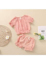 Ma & Baby 6M-3Y Summer Toddler Newborn Infant Baby Girl Clothes Set Ruffles T Shirt Shorts Soft Outfit Clothes Costumes