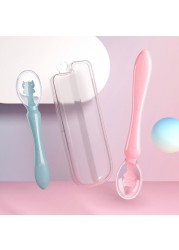 Newborn Baby Spoon Soft Silicone Temperature Sensor Spoon Baby Cutlery Training Spoon Infant Feeding Tools