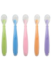 Baby Soft Spoon Silicone Food Grade Baby Feeding Spoons Safety Candy Color Tableware Infant Learning Spoons Baby Supplies