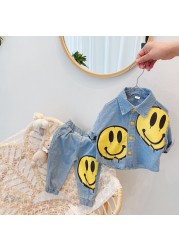 Mihkalev Kids 2021 Spring Clothes Sets Toddler Boy Jeans Clothing Sets Denim Jacket and Pants Girls Outfits Set Children Sport Suit