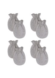 T5EC 4 Pairs Baby Soft Cotton Gloves Anti Scratch Face Protection Gloves For Newborn Baby Shower Gifts