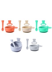 3pcs/set Silicone Baby Feeding Bowl Tableware Kids Waterproof Suction Bowl With Spoon Children Dishes Kitchen Baby Stuff