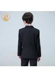 2021 spring autumn formal suit for boy set children party host wedding costume black blazer jacket pants 3pcs clothing wholesale