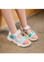 Girl Sandals  Summer Of 2022 New Beach Shoes Kid's Comfortable Breathable Pink Sport Sandals Baby Leisure Children's Sandal