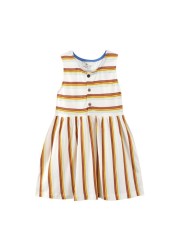 Girls dress children's clothing summer sleeveless open chest girl striped straight skirt