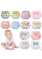 Cute Baby Pants Pants Bow Cloth Diaper Reusable Infant Cotton Nappy Cloth Kids Training Pants Wear Outside for 1-3 Y