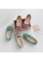 Fashion sequins leather girls princess shoes crystal dance children's shoes spring and autumn new soft sole baby boy kids shoes