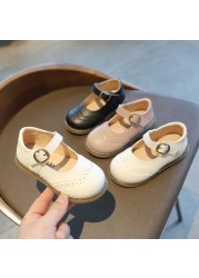 2021 new boys leather shoes casual girls single shoes spring and autumn school performance shoes for little girls kids soft shoe