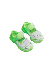 Kids sandals summer 2022 new fashion breathable mesh sport girls soft bottom sneakers boys beach sandals