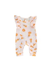 Newborn Infant Baby Girls Romper Floral Print Sleeveless Jumpsuit Summer Clothes Costumes D01