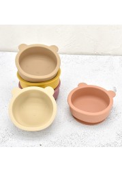 Waterproof Non-slip Silicone Tableware Baby Kitchen Bowl BPA Free Baby Silicone Bowl Feeding Lovely Lion Shaped Tableware