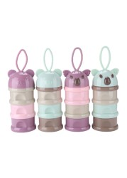 Bear Pattern Portable Baby Food Storag Slot Box Multigrain Cartoon Infant Milk Powder Tray Food Snack Container