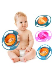 Hot Sale Universal Swivel Bowls Ergonomic Design 360 Degree Seamless Spill Proof Bowl Rotatable Gyro for Kids