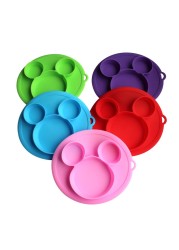 Baby Bowl Safe Silicone Dish BPA Free Solid Dishes Children Suction Toharmful Training Tableware Cute Cartoon Kids Feeding Dishes