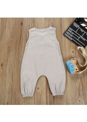 Baby Girls Boys Newborn Jumpsuit Sleeveless Cotton Summer Sun Outwear Pants 0-24 Yeas