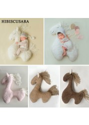 Newborn Photography Pillow Pegasus Horse Photo Props Doll Pillow Infant Photo Shoot Studio Accessories Posing Bean
