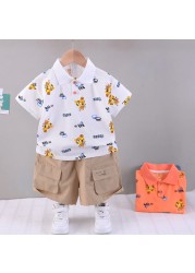 2022 summer baby clothes suit children boys tiger shirt shorts 2pcs/set baby casual clothes infant kids tracksuit suit