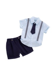 New Summer Fashion Baby Clothes Suit Children Boys Cotton Shirt Pants 2 Pieces/Set Toddler Casual Uniforms Infant Kids Tracksuits