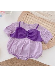 Summer Baby Girls Jumpsuit Cute 1st Princess Jumpsuit High Quality Newborn Baby Clothes