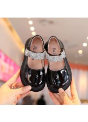 Mary Jane Shoe Size 26-36 Kids Patent Leather Shoes For Girls Princess Round Toe Shoes 2021 Autumn Retro School Flat Walking