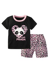 Panda Pajamas for Kids Leopard Unicorn Girls Pajamas Sets Children Sleepwear Cotton Nightwear Homewear for Teen Girls Sets