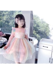 2022 Baby Girl Dress Spring Autumn Long Sleeve Floral Dress Princess Dresses Vestido Infantil Children Clothes